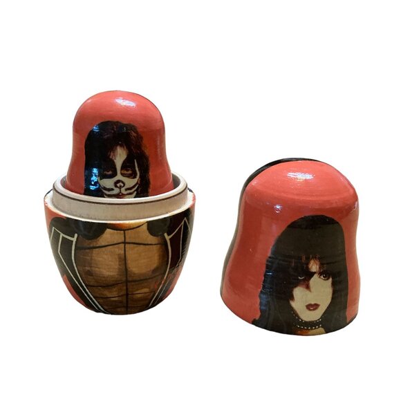 Matryoshka Russian KISS Nesting Dolls Painted Wood Vintage - Picture 6 of 11